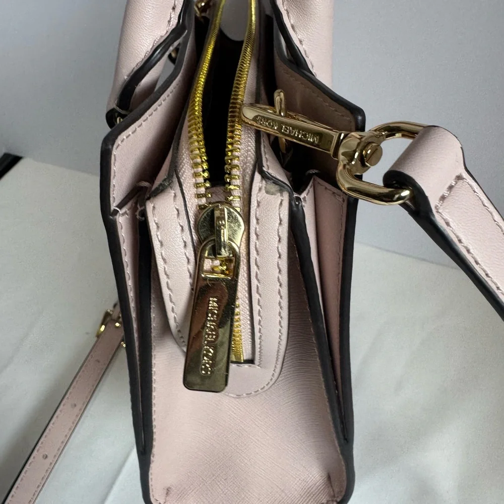 NWOT Michael Kors Small Valerie Pebbled Leather Satchel W/ Crossbody Strap Pink - Picture 3 of 9